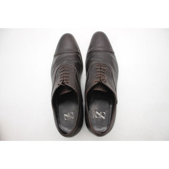 Ermenegildo Zegna Men\'s Size 10.5 Cap Toe Oxford Shoes Brown Leather Lace Up main image 9